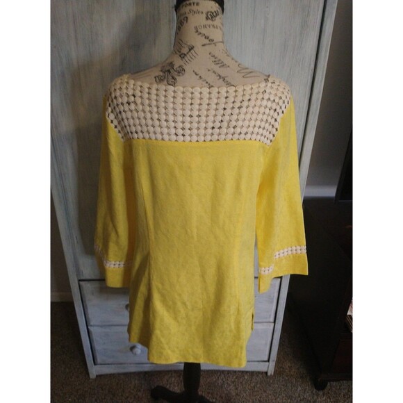 Lilly Pulitzer Wide Sleeve Tunic Mini Dress yellow sz8 Boho Feminine Cottage Cor - Picture 6 of 11